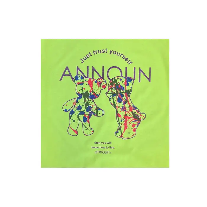 ［ANNOUN］Painting Colorful Bear Ｔシャツ | 服 黄緑 アパレルブランド 絵画 アート コラボレーション アンノウン 福祉 就労支援 就労継続支援B型事業所 アトリエ・アンノウン 埼玉県 越谷市