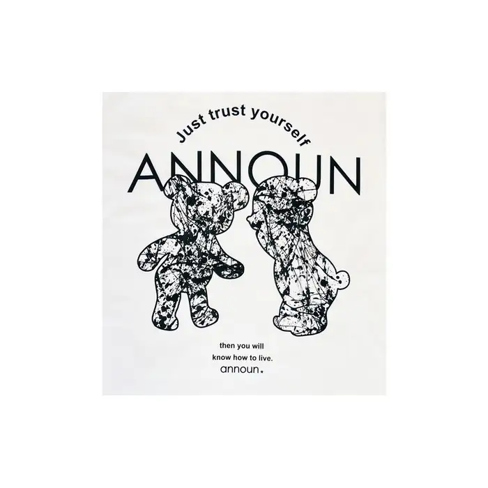 ［ANNOUN］Painting Bear Ｔシャツ ホワイト | 服 白 アパレルブランド 絵画 アート コラボレーション アンノウン 福祉 就労支援 就労継続支援B型事業所 アトリエ・アンノウン 埼玉県 越谷市