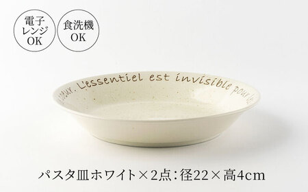 【美濃焼】Le coeur ル・クール パスタ皿 ホワイト＆ブルー 4点セット【山正各務陶器】 器 丸皿 カフェ風 (495326)[MFW021]