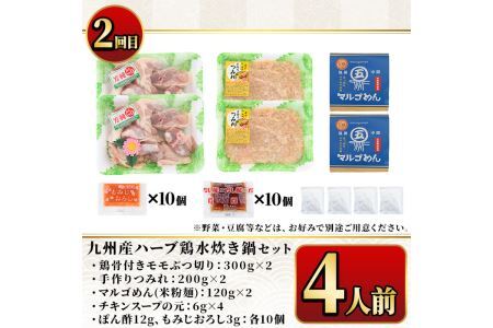 【ksg1377】＜定期便・全3回(連続)＞もつ鍋と水炊きのおいしい定期便(総量12人前・4人前×3回) ＜離島配送不可＞【マル五】