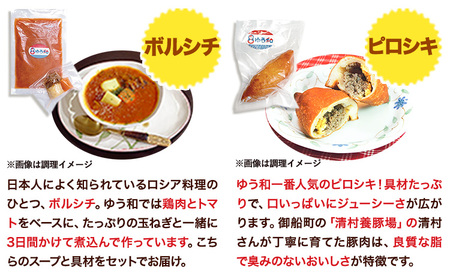 ゆう和 ピロシキ ボルシチ セット 計10食分 ボルシチ4食 ピロシキ6食 ギャラリーレストランゆう和 