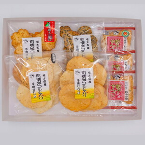 人気！手焼きせんべい5種詰め合わせ（餃子、醤油、黒胡椒、黒胡麻、七味） ｜  せんべい 煎餅 おせんべい 餃子 国産有機米 添加物不使用 本醸造醤油
