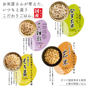【国産100%】パックご飯 玄米 雑穀 4種食べ比べ 160g×72個 パックごはん 幸南食糧