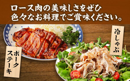 【6回定期便】豚ロースステーキ＆スライスセット 約750g（ステーキ用 約150g×3枚・スライス 約300g×1pc）【吉里精肉】[ZEW100]