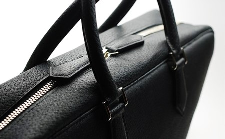 【GOMYO　LEATHER】猪革　ビジネスバック（黒） ファッション カバン バッグ 