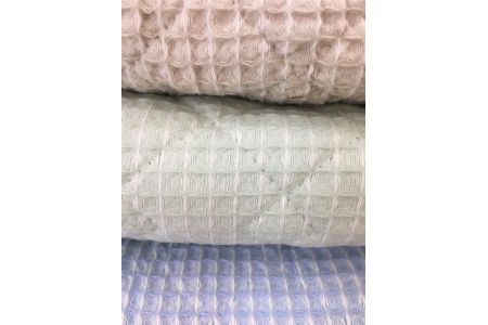 綿100%ワッフル敷パッド ダブル アイボリー [0505]