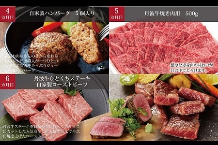 【6回定期便】丹波牛を味わう定期便 【牛肉定期便】  [168IZ001R]