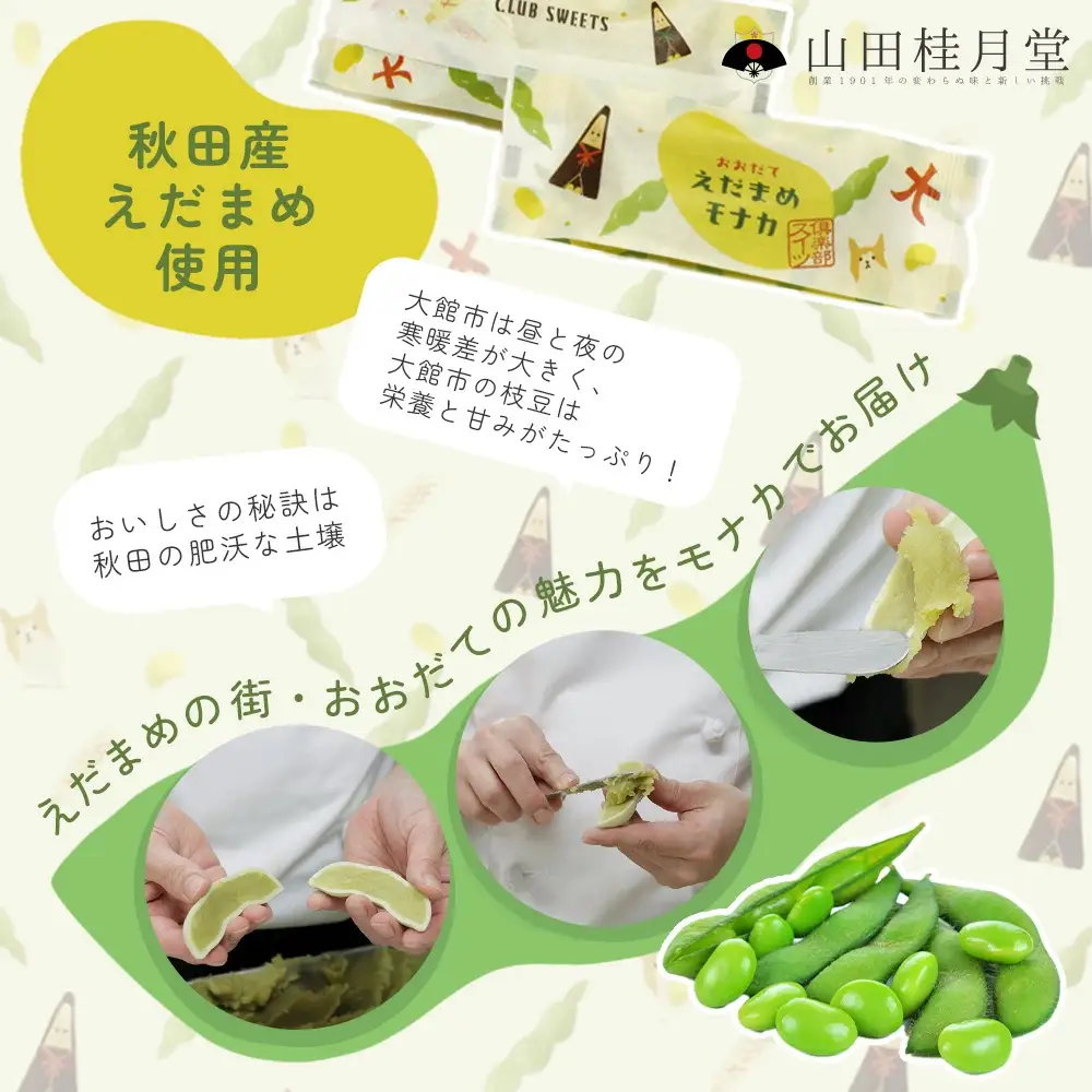 ＜山田桂月堂＞ハチの足あと・えだ豆もなか　各5個×2段　75P5604