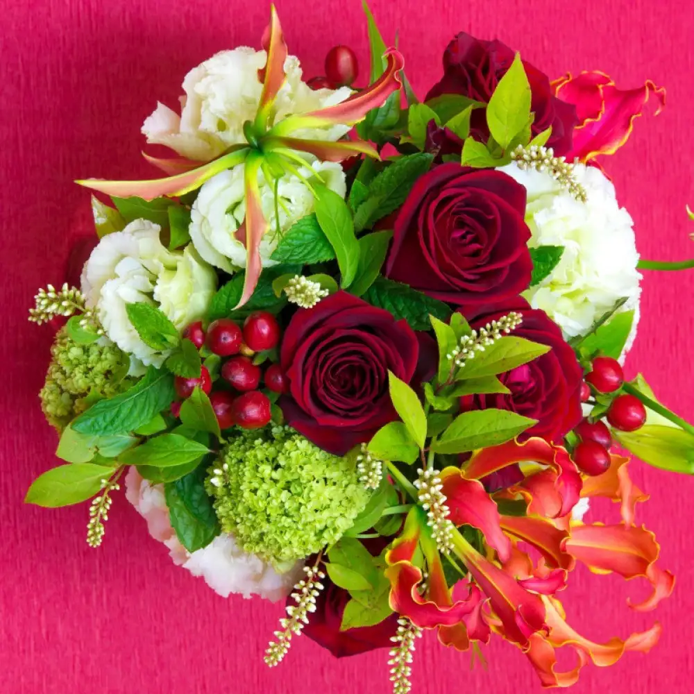 アレンジメント Sサイズ_レッド系