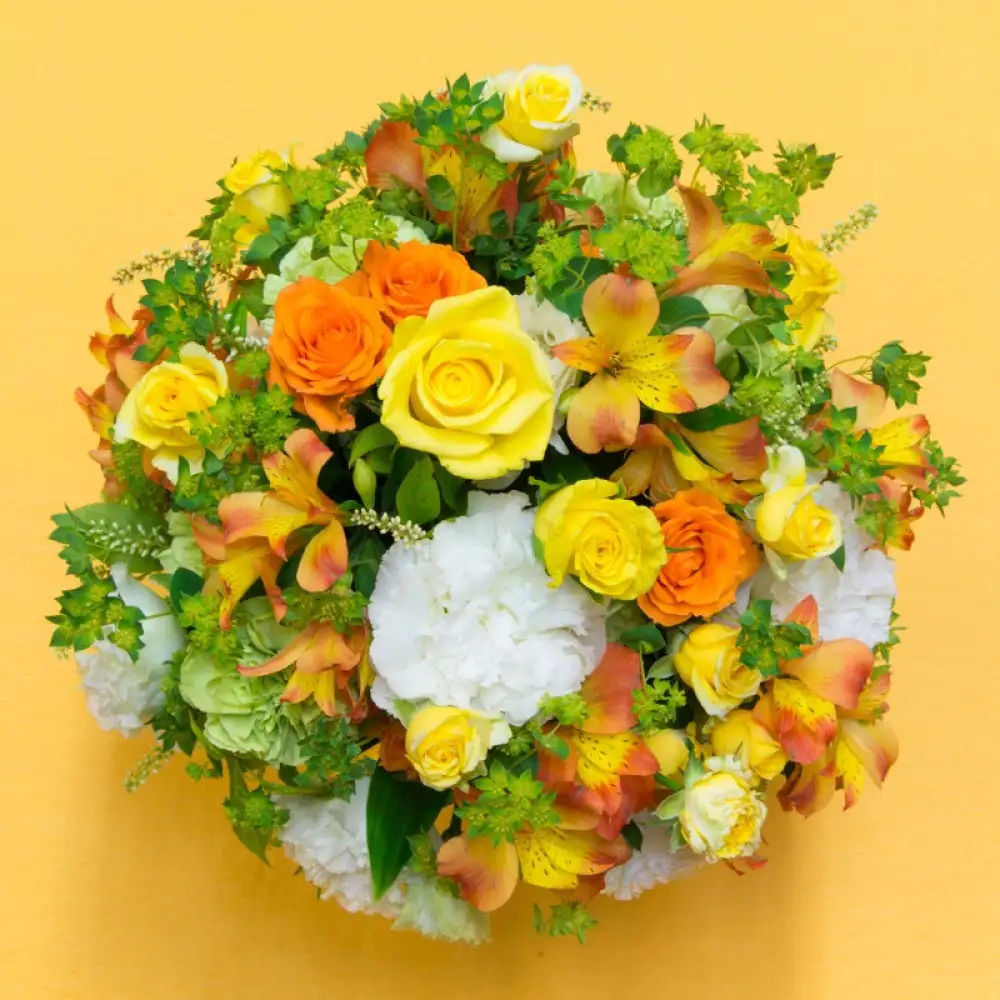 アレンジメント Mサイズ_イエロー/オレンジ系