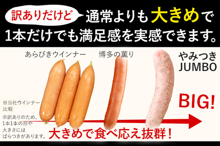 訳あり ソーセージ やみつきJUMBOポークフランク 合計2.5kg 500g×5袋 小分け 冷凍 不揃い フランクフルトソーセージ ポークフランク おつまみ お弁当 天然の豚腸 ノンスモーク 食べ応え抜群 ホットドッグ