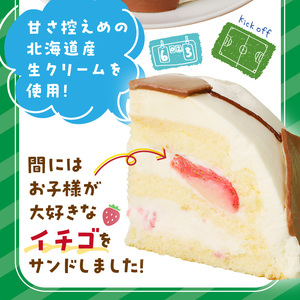 【いちごのバースデーケーキ】サッカーボールケーキ　スイーツ デザート 洋菓子 お取り寄せ 愛知県 小牧市 送料無料 誕生日ケーキ クリスマス お祝い デザイン デコレーションケーキ 日時指定可[125L03]