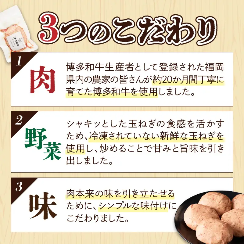 博多和牛 生ハンバーグ 140g 5個入り【A2-140】