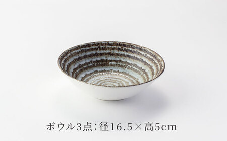 【美濃焼】　世界のありがとうに包まれた ボウル 3点セット【山正各務陶器】器 スープ皿 小鉢(643901)[MFW041]