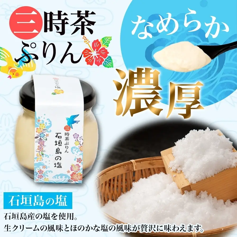 無地熨斗 つくばぷりん プレーン ＆ 三時茶ぷりん 塩 各3個 計6個 冷凍 プリン ぷりん しお スイーツ 洋菓子 おやつ 冷菓 ご褒美 デザート 専門店 和スイーツ 人気 グルメ お取り寄せ ギフト プレゼント 贈り物 つくば 石垣島 三時茶 送料無料 ふじ屋 茨城県 桜川市 [EW028sa]