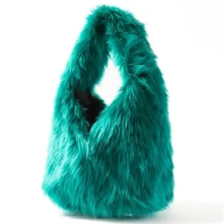 OKADA TEXTILE おさんぽエコファーバッグ グリーン_装飾品・工芸品 トートバッグ・ショルダーバッグ 鞄・バッグ かばん カバン_【1512385】