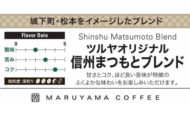 父の日 丸山珈琲 コーヒー 豆 信州まつもとブレンド10袋 オリジナルブレンドコーヒー ツルヤ 豆100g×10袋 小諸市 お取り寄せ