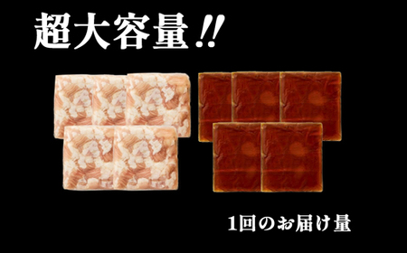 【鍋定期便】大容量！博多醤油もつ鍋10人前セット3回定期便（10人前×3回）[H0133T3]