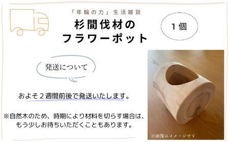 「年輪の力」生活雑貨 杉間伐材のフラワーポット 花瓶