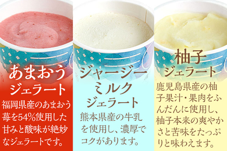 Alvo 九州ジェラート12個セット ジェラート アイス スイーツ 5種 12個入 あまおう ジャージーミルク 柚子 知覧茶 ブルーベリー 各90ml なめらか 濃厚 カップ デザート 冷凍 セット 詰め合わせ