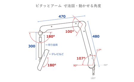 介護 テレビ 13型 ピタッとアーム ニューライフ 地デジ BS CS 液晶 フルハイビジョン HDMI対応 三波対応 13インチ 病院 介護施設 導入実績 入院 寝たきり 介護用品 ベッド アーム式 角度調整  取付自在 簡単 工事不要 独自開発 送料無料 京都府 京田辺市