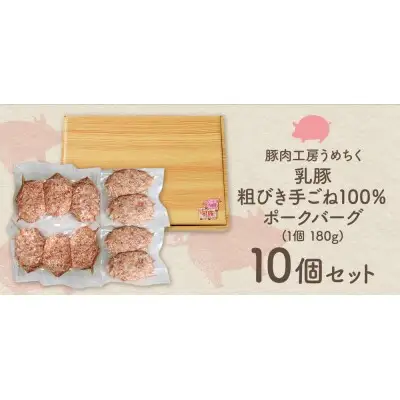 Y04-08 乳豚粗挽きハンバーグ10個 ハンバーグ