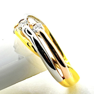 K18/PT　スリーカラーダイヤリング0.20CT　R3979DI-C 188-046
