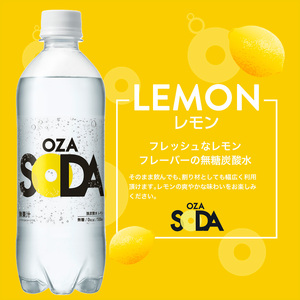 【定期便12回】OZA SODA 強炭酸水500ml×48本×12か月 計576本[ラベルレス(レモン)]  FZ24-244