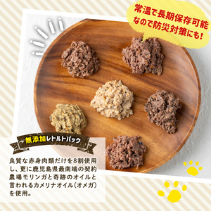 a960 ＜増粘多糖類・食品添加物不使用＞愛犬用無添加レトルトパック6種セット 計48袋(1袋約100g・合計約4.8kg)【Nフードサービス】姶良市 ドッグ フード パウチ 犬 ペット おやつ ごはん ご褒美 ペット関係 常温 常温保存