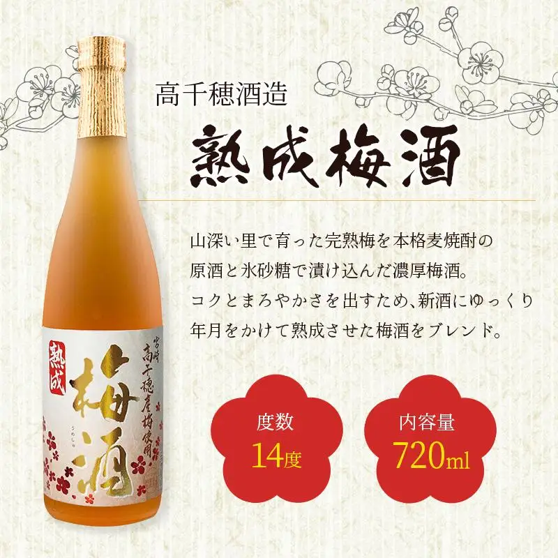 「座論梅梅酒」＆「高千穂梅酒」 2種飲み比べセット 720ml×2本