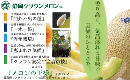 クラウンメロン 3玉 白等級 メロン 果物 フルーツ 旬の果物 旬のフルーツ 青肉 高級フルーツ マスクメロン 静岡 森町