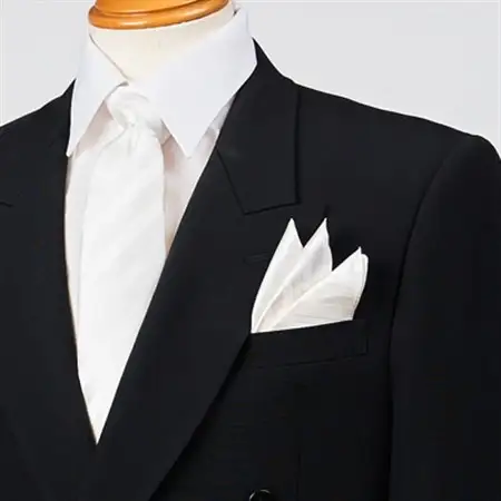 シルク・ポケットチーフ　(ホワイト)_装飾品・工芸品  服飾小物 _【1531123】