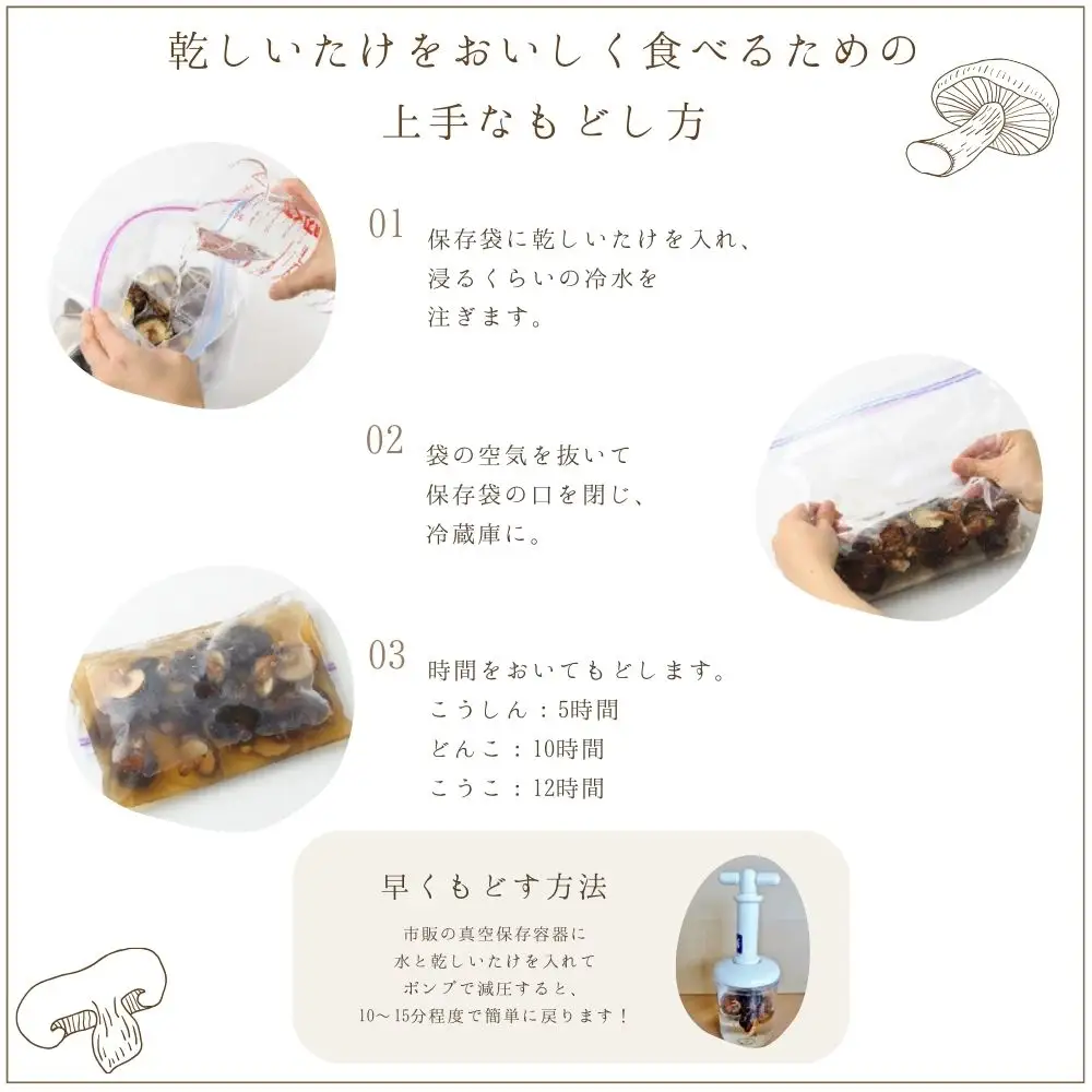大分県産原木乾しいたけ 「ステーキ香菇(こうこ) 125ｇ」 F2