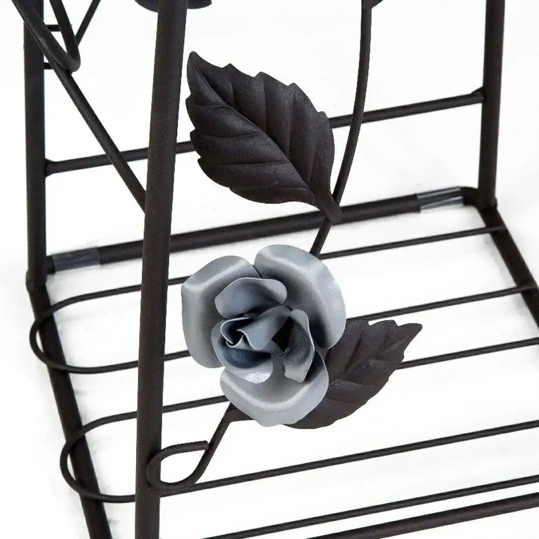 燕三条製 エレガンスローズ 玄関スリッパラック 薔薇 収納家具 玄関収納 収納用品  【036S011】