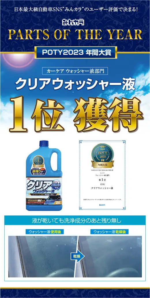 クリアウォッシャー液　1本　カー用品 洗車用品 ウォッシャー液