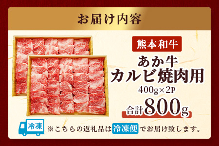 熊本和牛 あか牛 焼肉用カルビ 800g (バラ カルビ 400g×2) 046-0657