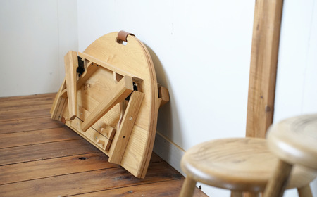 【円卓】折りたたみちゃぶ台 円卓 手作り 木製 【Ojn Handmade Hut】 | 机 新潟県 出雲崎町