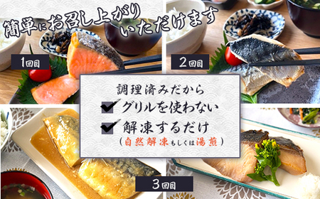 H7-A7A【3ヶ月連続お届け】調理済 焼魚 煮魚 食べ比べセット