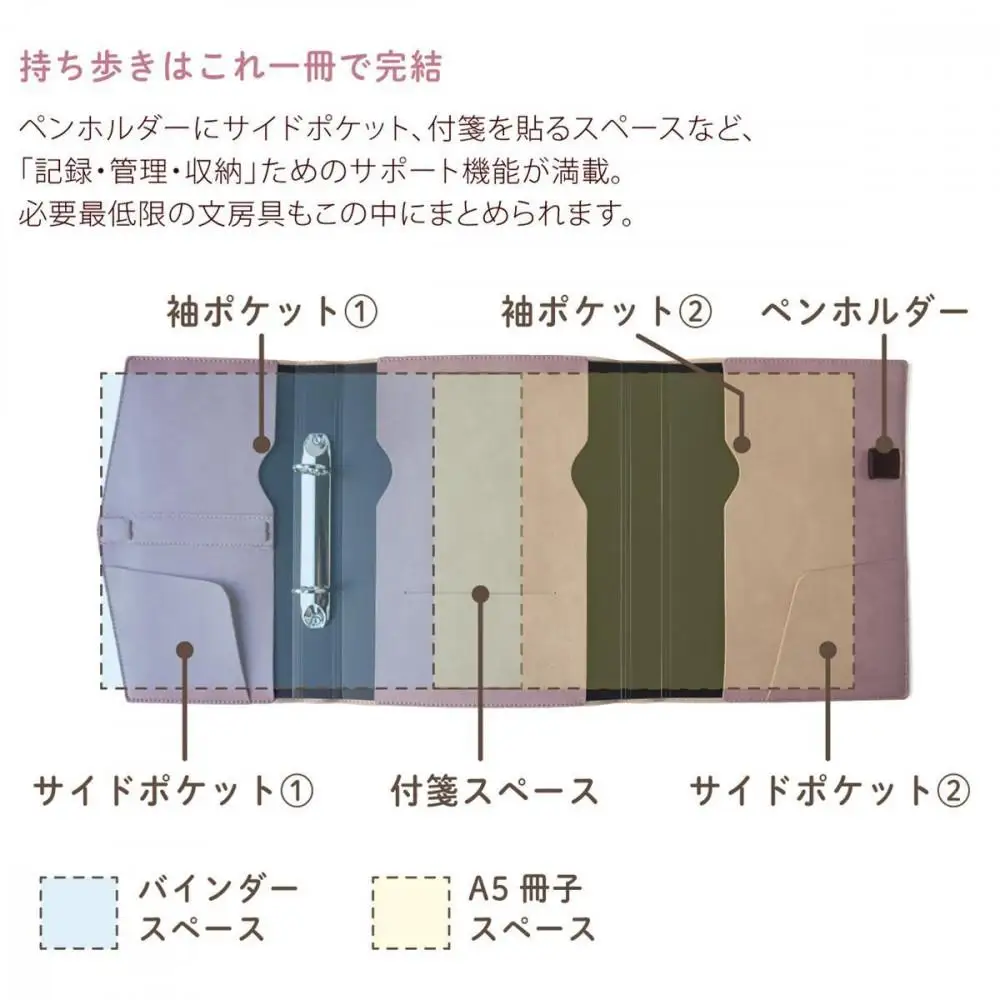 【職人手作り】　システム手帳 A5　チッタ手帳にピッタリ　チッティー（CITTY)【ブルー】