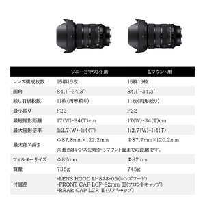 SIGMA 24-70mm F2.8 DG DN II Art【Lマウント】