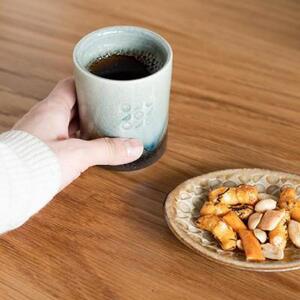 【信楽焼・明山】お茶碗、湯呑みのセット（青緑）