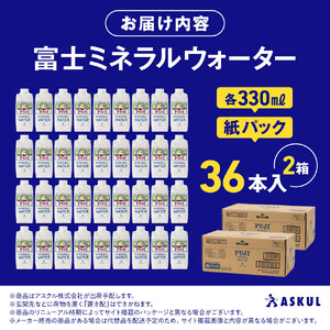 富士ミネラルウォーター 330ml 紙パック 36本入