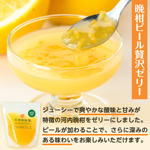 i982-A 温州みかんゼリー・晩柑ピール 贅沢ゼリー 2種セット(計6個)  ゼリー みかん ミカン 蜜柑 温州みかん 果汁 100% 河内晩柑 ピール入り 無着色 無香料 安心安全 ギフト 贈り物 贈答 【江崎果樹園】