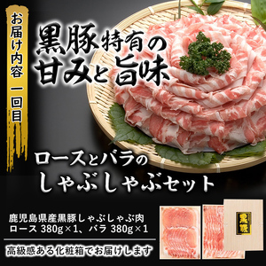 【定期便全3回】贅沢！国産黒毛和牛・豚肉定期便(3ヶ月連続・総量2.9kg以上) 黒毛和牛 国産牛 九州産 黒豚 豚 豚肉 肉 牛 牛肉 国産 しゃぶしゃぶ すき焼き 豚バラ バラ ロース 人気 A4等級 小分け 真空包装 t0042-007