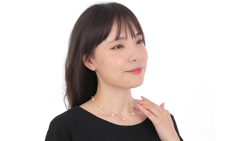 老舗の真珠専門店・アコヤ真珠ステーションネックレス6.5～7.0ミリ ( K18WG ) / 伊勢志摩 志摩 三重県 真珠 パール あこや アクセサリー 18金 ネックレス ジュエリー アコヤ貝 冠婚葬祭 結婚式 葬式 フォーマル カジュアル 普段使い