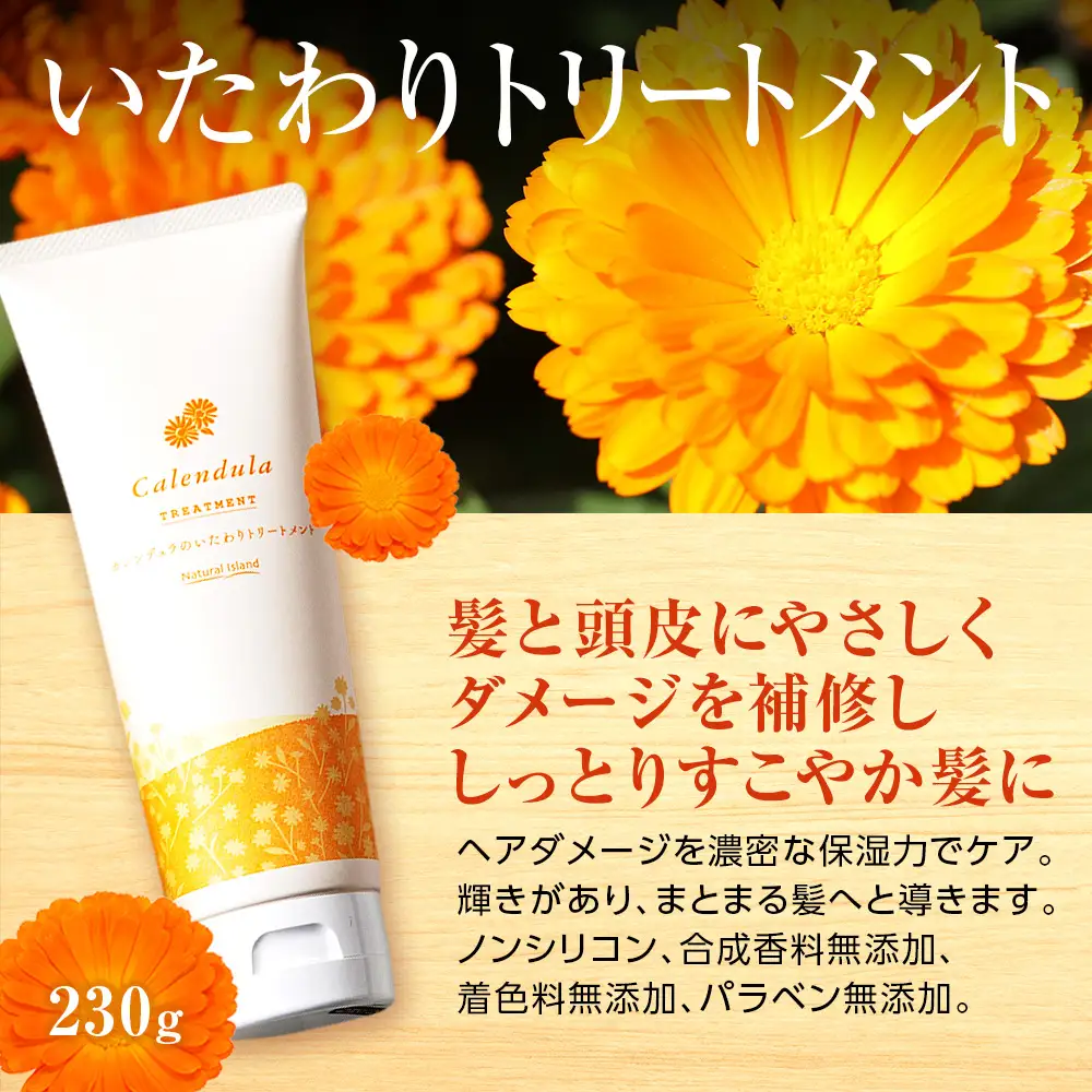 カレンデュラのいたわりシャンプー&トリートメント (シャンプー 400ml トリートメント 230g) CH804