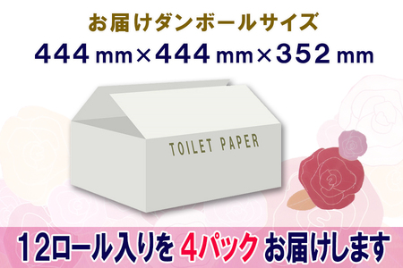 2倍巻 トイレットペーパー ダブル 48ロール (12個 × 4パック) 長巻きカラーロール ハーフロット 小分け 日用品 長持ち エコ 防災 備蓄 消耗品 生活雑貨 生活用品 紙 ペーパー 生活必需品 柔らかい 色付き 長巻き 再生紙 富士市 [sf077-046]