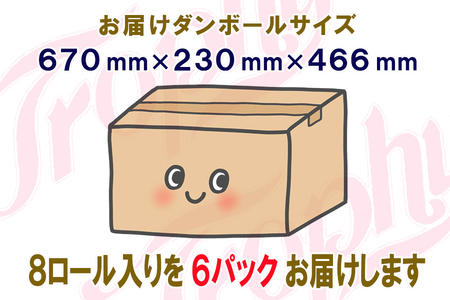 トイレットペーパー ダブル 48ロール (8R × 6パック) トロフィー ハーフロット 小分け 日用品 消耗品 備蓄 エコ 防災 生活雑貨 生活用品 生活必需品 柔らかい 紙 ペーパー 再生紙 富士市 [sf077-025]