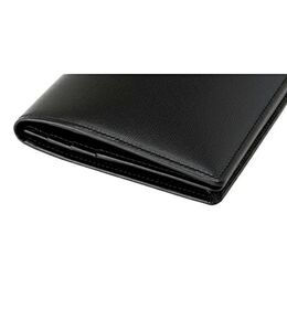 キプリス本革製ボックスカーフ通しマチ長財布（小銭入れ無し）　カラー：ブラック 【kt026-009-1】