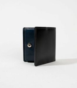キプリス本革製コードバンｘシラサギレザーボックス小銭入れ　カラー：ブラックｘネイビー 【kt026-011-2】